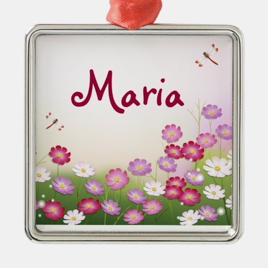 Feine Coole Niedliche Girly Retro Blumenmode Ornament Aus Metall (Vorne)