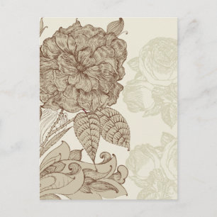 Feine Coole Niedliche Girly Retro Blumenmode Postkarte