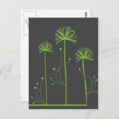 Feine Coole Niedliche Girly Retro Blumenmode Postkarte (Vorne/Hinten)