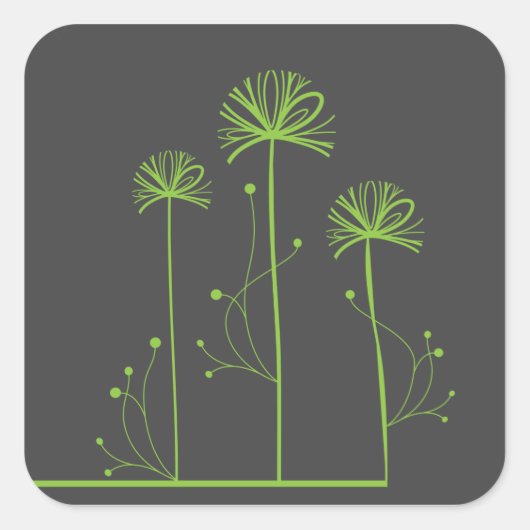 Feine Coole Niedliche Girly Retro Blumenmode Quadratischer Aufkleber (Vorderseite)