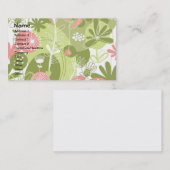 Feine Coole Niedliche Girly Retro Blumenmode Visitenkarte (Vorne/Hinten)