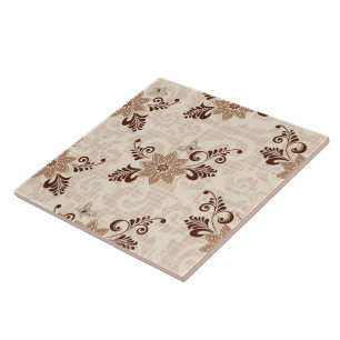 Feine Coole Niedliche Weibliche Retro Blumenmode Fliese