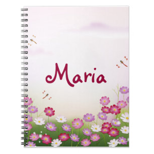 Feine Coole Süße Mädchen Retro Blumenmode Notizblock