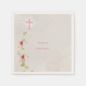 Feine Eleganz florale Taufnapkins Serviette (Vorderseite)