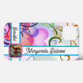 Feine farbenfrohe Herzen, individuelles Foto & Nam Case-Mate iPhone Hülle (Rückseite (Horizontal))