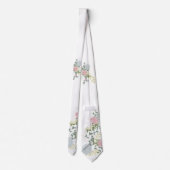Feine Florale Aquarell-Hochzeit Krawatte (Rückseite)