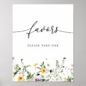 Feine Gelbe Wildblume - Zeichen Poster (Vorne)