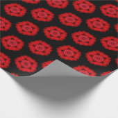 Feine geometrische Kunst hübscher roter Stern Blum Geschenkpapier (Ecke)