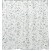 Feine grüne Blätter, graugrün Duschvorhang (Vorderseite)