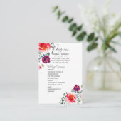 Feine handgefertigte Kapselkarte mit Aquarellblume Begleitkarte (Stehend Vorderseite)