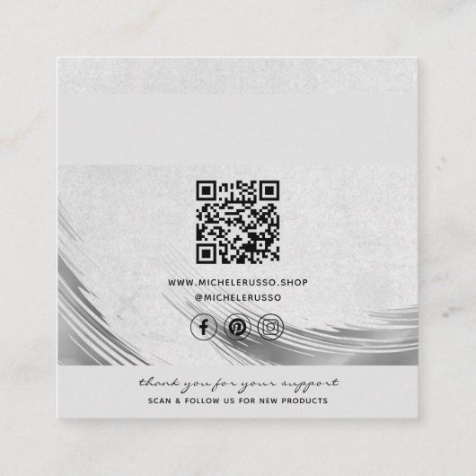 Feine handgefertigte QR Code Schmuckkarten Telefonnummerkarte (Rückseite)