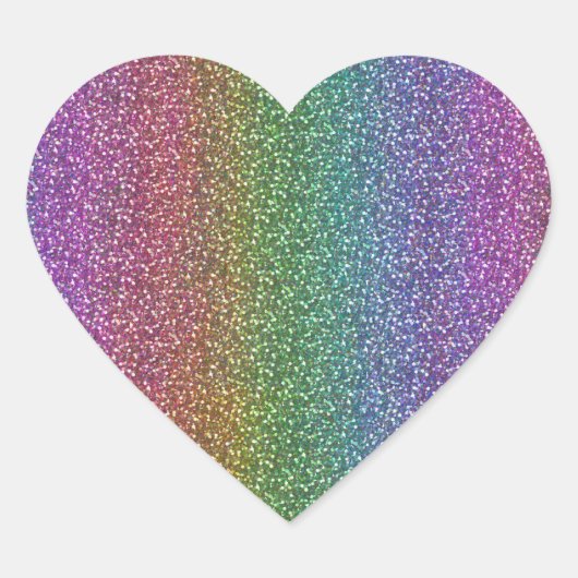 Feine Imitate Glitzer Glitzern Shiny Rainbow Herz-Aufkleber (Vorderseite)