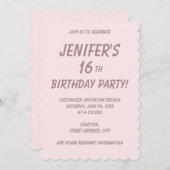 Feine, kräftige Farbe schlicht röstelig rosa Einladung (Vorne/Hinten)