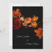 Feine Kunst Blumen Dunkle Hochzeit Einladung (Rückseite)