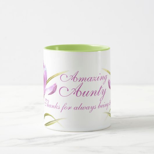 Feine Kunst des Krokusses lila grüne Tasse (Zentrum)