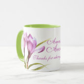 Feine Kunst des Krokusses lila grüne Tasse (Vorderseite Links)