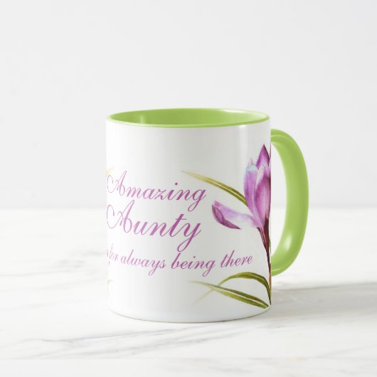 Feine Kunst des Krokusses lila grüne Tasse (VorderseiteRechts)