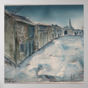 Feine Kunst-Leinwand-Druck/Lothringen-Dorf Poster