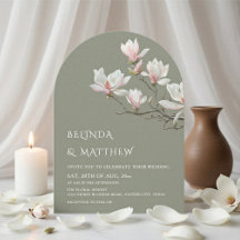 Feine Kunst Magnolie Casual Sagegrün Hochzeit