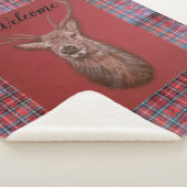 Feine Kunst-rote Rotwild-Hirsch Sherpa Sherpadecke (3/4)