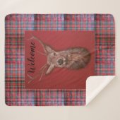 Feine Kunst-rote Rotwild-Hirsch Sherpa Sherpadecke (Vorderseite (Horizontal))