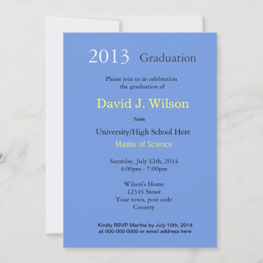 Feine Kunst Starry Night Abschlussfeier Einladung (Vorderseite)