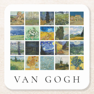 Feine Kunstmalerei Collage Vincent Van Gogh Rechteckiger Pappuntersetzer