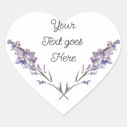 Feine lila Blume Herz-Aufkleber (Vorderseite)