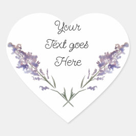 Feine lila Blume Herz-Aufkleber