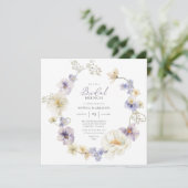 Feine Lila und weiße Wildblume Einladung (Stehend Vorderseite)