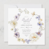 Feine Lila und weiße Wildblume Einladung (Vorderseite)