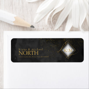 Feine Linien Gold Abstrakt Hochzeit V1 Schwarz ID8