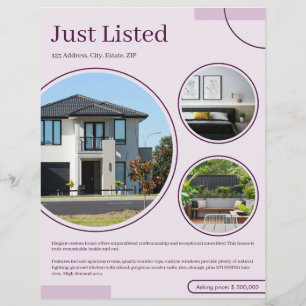 Feine Linien Immobilienmakler Pink Flyer