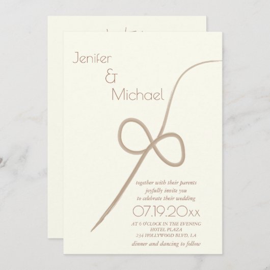 Feine, minimalistische Handschrift, die unendlich Einladung (Vorne/Hinten)