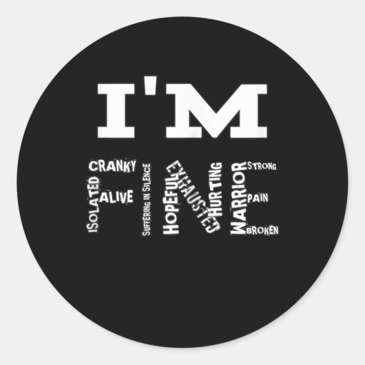 Feine Neuropathie Schmerzen Fibromyalgie Bewusstse Runder Aufkleber (Vorderseite)