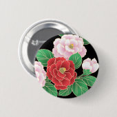 Feine Niedliche Coole Girly Retro Blumenmode Button (Vorne & Hinten)