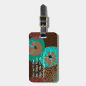 Feine Niedliche Coole Girly Retro Blumenmode Gepäckanhänger (Vorderseite vertikal)