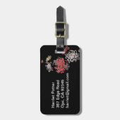 Feine Niedliche Coole Girly Retro Blumenmode Gepäckanhänger (Vorderseite vertikal)