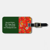 Feine Niedliche Coole Girly Retro Blumenmode Gepäckanhänger (Vorderseite horizontal)