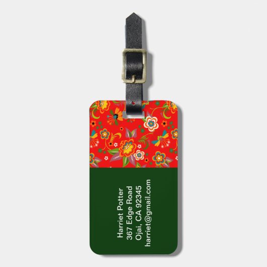 Feine Niedliche Coole Girly Retro Blumenmode Gepäckanhänger (Vorderseite vertikal)