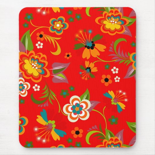 Feine Niedliche Coole Girly Retro Blumenmode Mousepad (Vorne)