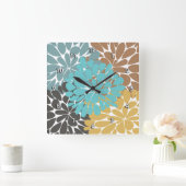 Feine Niedliche Coole Girly Retro Blumenmode Quadratische Wanduhr (Zuhause)