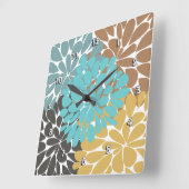 Feine Niedliche Coole Girly Retro Blumenmode Quadratische Wanduhr (Winkel)