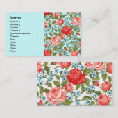 Feine Niedliche Coole Girly Retro Blumenmode Visitenkarte (Vorne/Hinten)