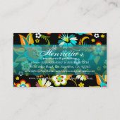 Feine Niedliche Coole Girly Retro Blumenmode Visitenkarte (Rückseite)