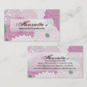 Feine Niedliche Coole Girly Retro Blumenmode Visitenkarte (Vorne/Hinten)