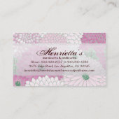 Feine Niedliche Coole Girly Retro Blumenmode Visitenkarte (Rückseite)