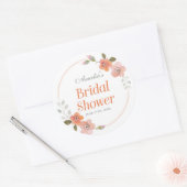 Feine orale Orange Brautparty Rundkleber Runder Aufkleber (Umschlag)