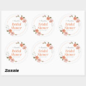 Feine orale Orange Brautparty Rundkleber Runder Aufkleber (Blatt)