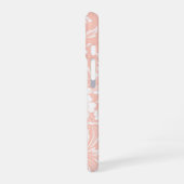 Feine Pfirsich und weiße Blume iPhone 16 Hülle (Linke Seite)